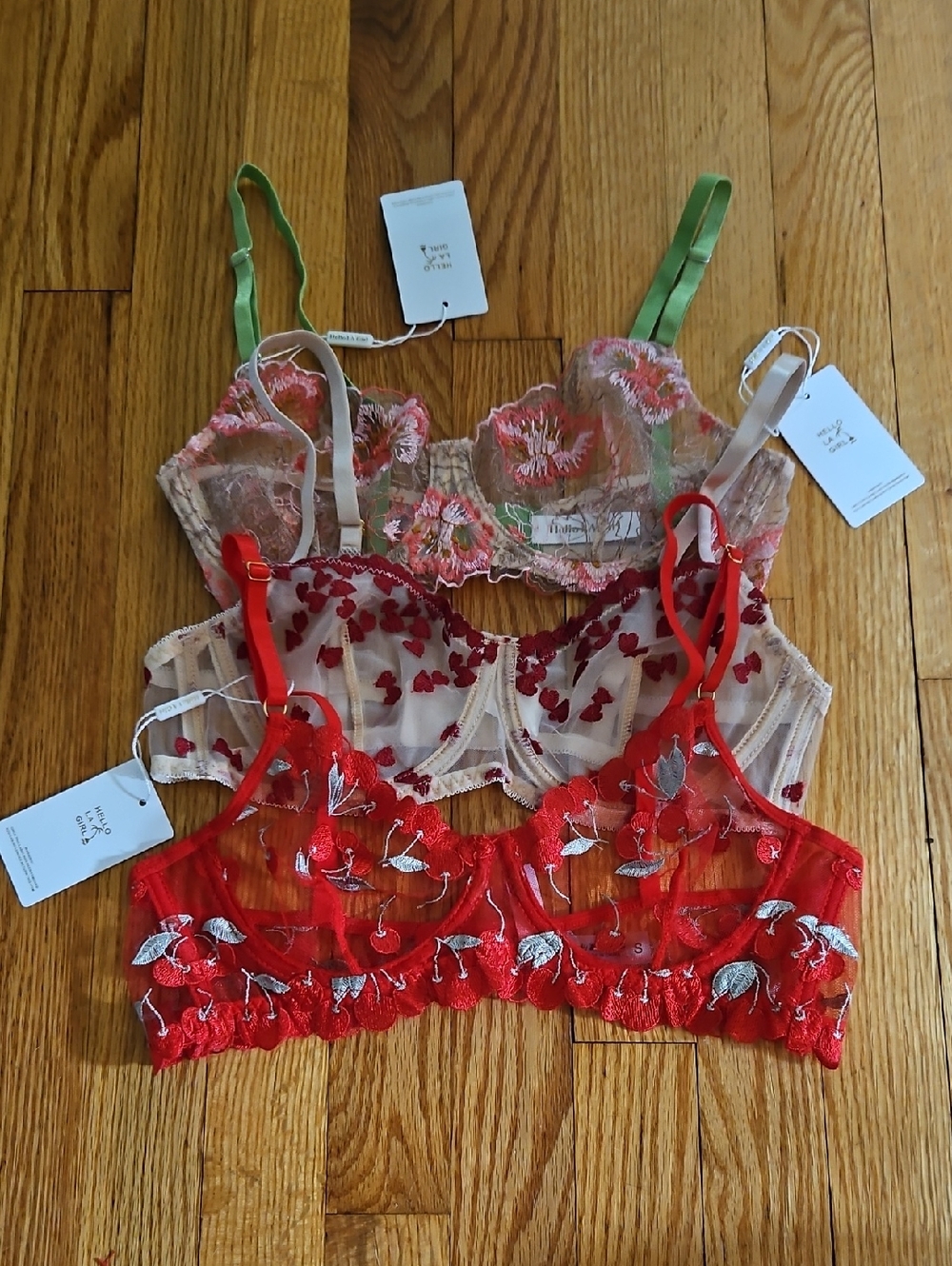 NWT 3 Hello LA Girl Bras - SIZE S